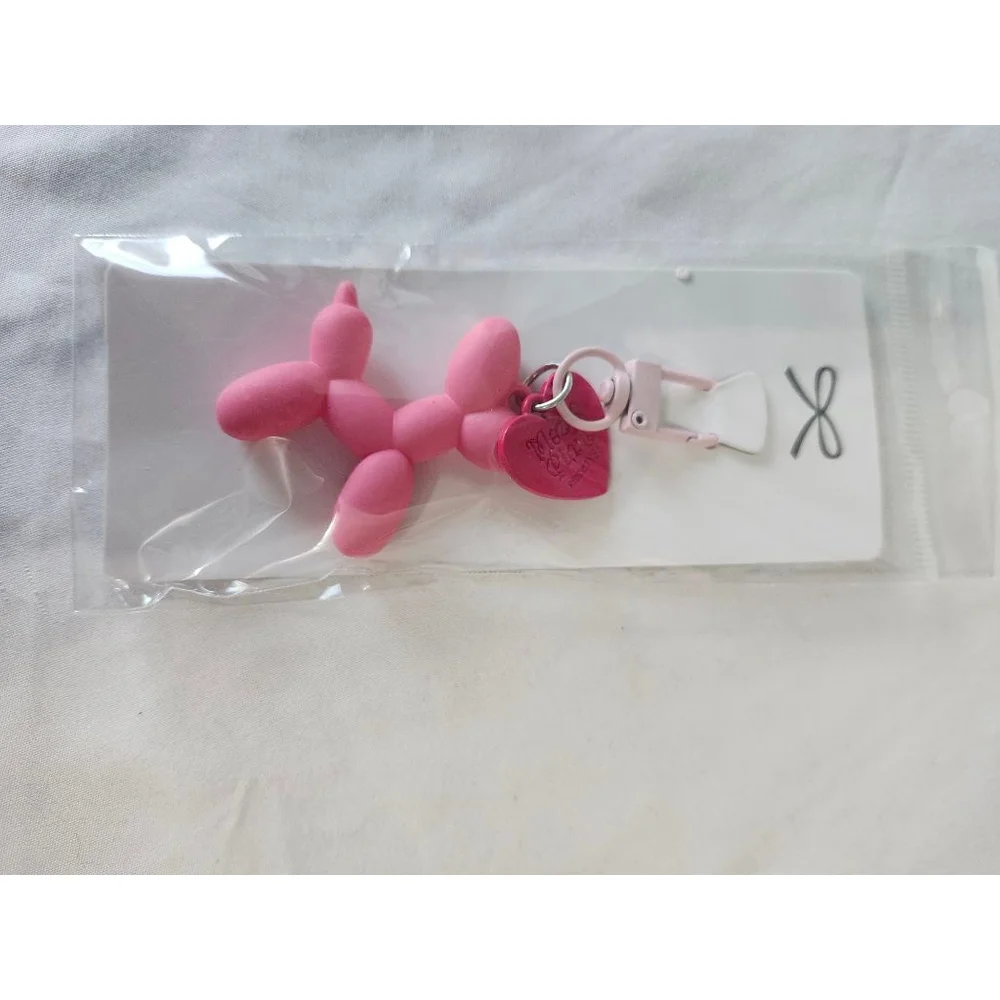 Pink Balloon Dog Keychain One Size